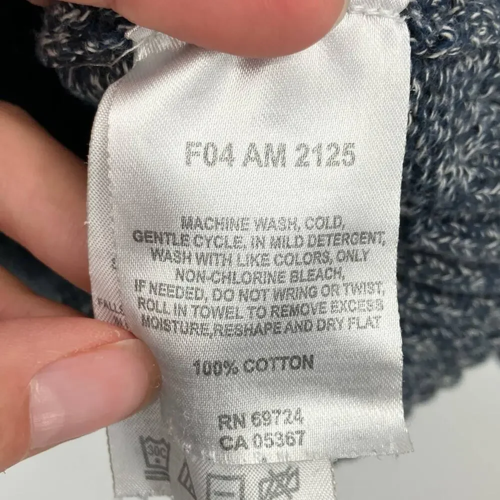 Columbia Sportswear Blue White Cotton Knit Montane Marled Crew Neck Sweater Top